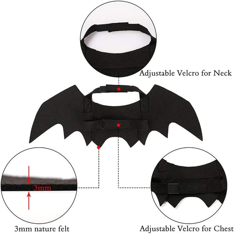 Pet Cat Bat Wings for Halloween Party Decoration, Puppy Collar Leads Cosplay Bat Costume, Cute Puppy Cat Dress up Accessories, Halloween'S Day Gift