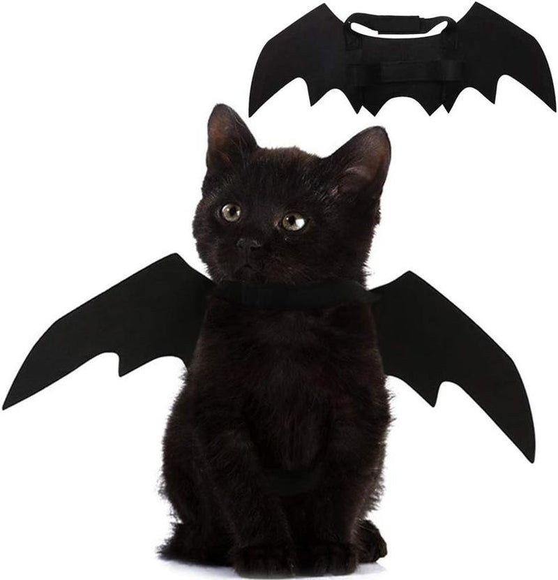 Pet Cat Bat Wings for Halloween Party Decoration, Puppy Collar Leads Cosplay Bat Costume, Cute Puppy Cat Dress up Accessories, Halloween'S Day Gift
