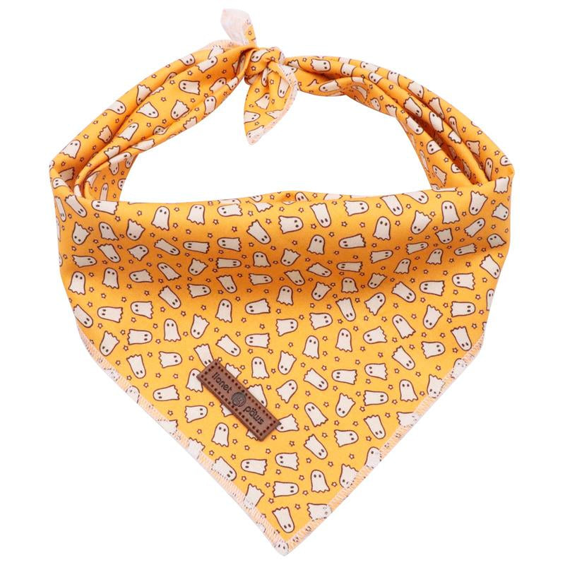 Lionet Paws Halloween Dog Bandana - Fashionable Soft Cotton Pumpkin Scarf for Small to Large Dogs