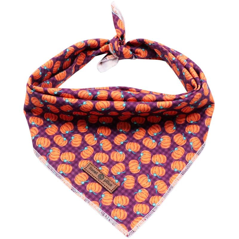 Lionet Paws Halloween Dog Bandana - Fashionable Soft Cotton Pumpkin Scarf for Small to Large Dogs