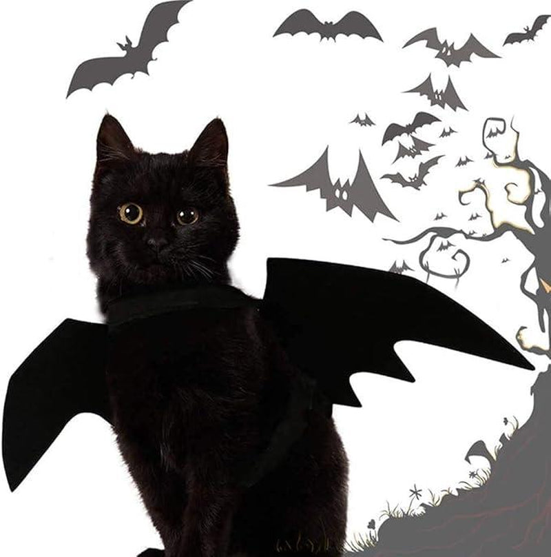Pet Cat Bat Wings for Halloween Party Decoration, Puppy Collar Leads Cosplay Bat Costume, Cute Puppy Cat Dress up Accessories, Halloween'S Day Gift