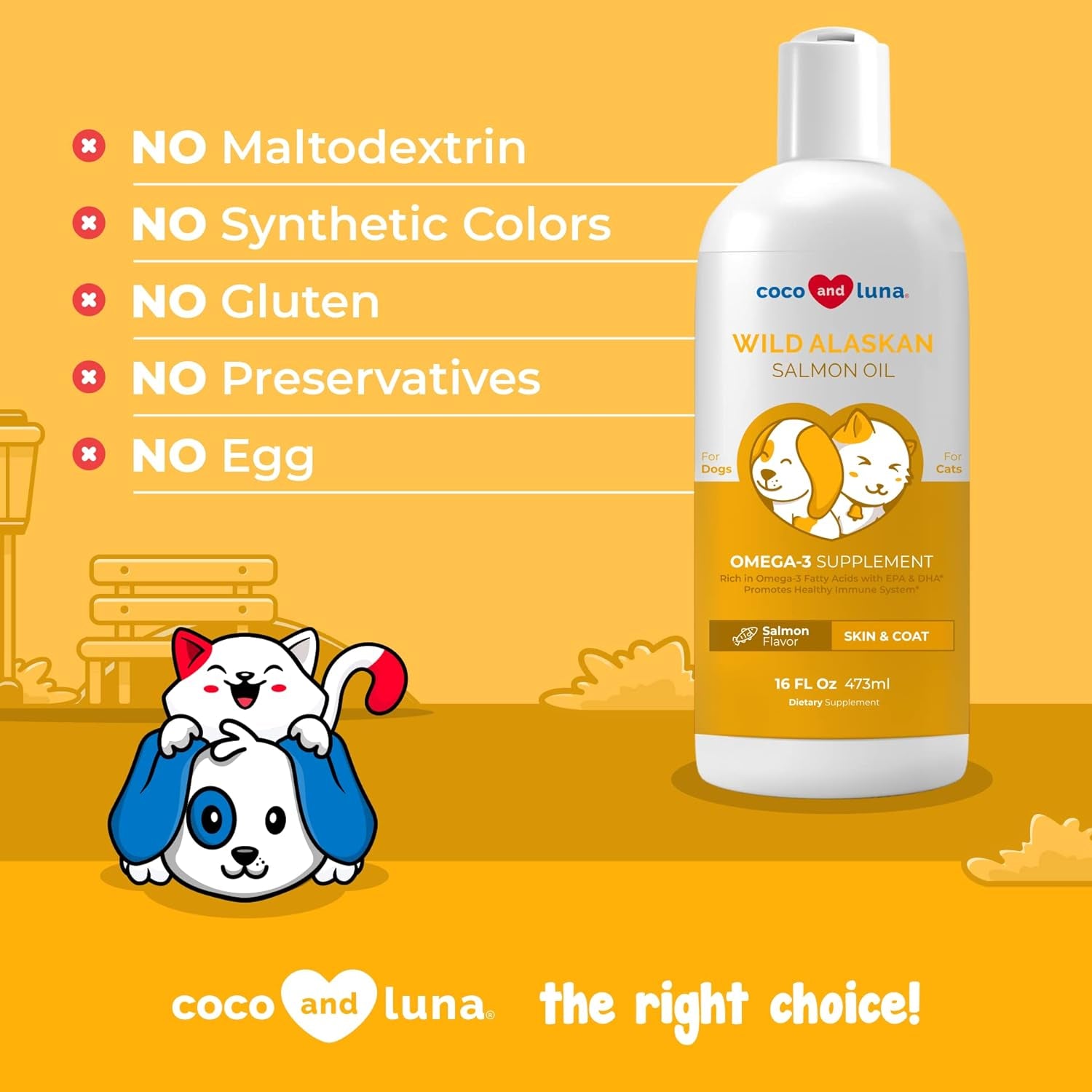 🐾 Coco and Luna Wild Alaskan Salmon Oil – Natural Supplement for Dogs & Cats