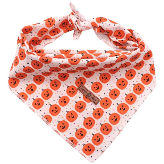 Lionet Paws Halloween Dog Bandana - Fashionable Soft Cotton Pumpkin Scarf for Small to Large Dogs