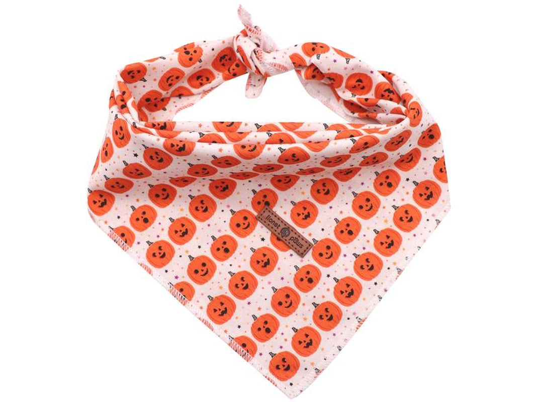 Lionet Paws Halloween Dog Bandana - Fashionable Soft Cotton Pumpkin Scarf for Small to Large Dogs