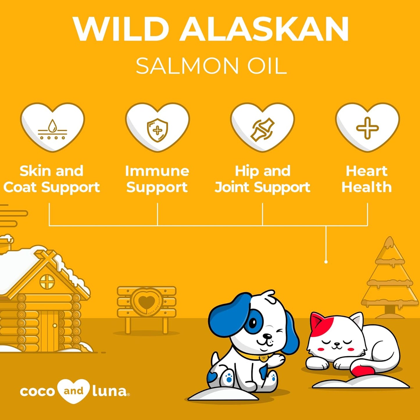 🐾 Coco and Luna Wild Alaskan Salmon Oil – Natural Supplement for Dogs & Cats