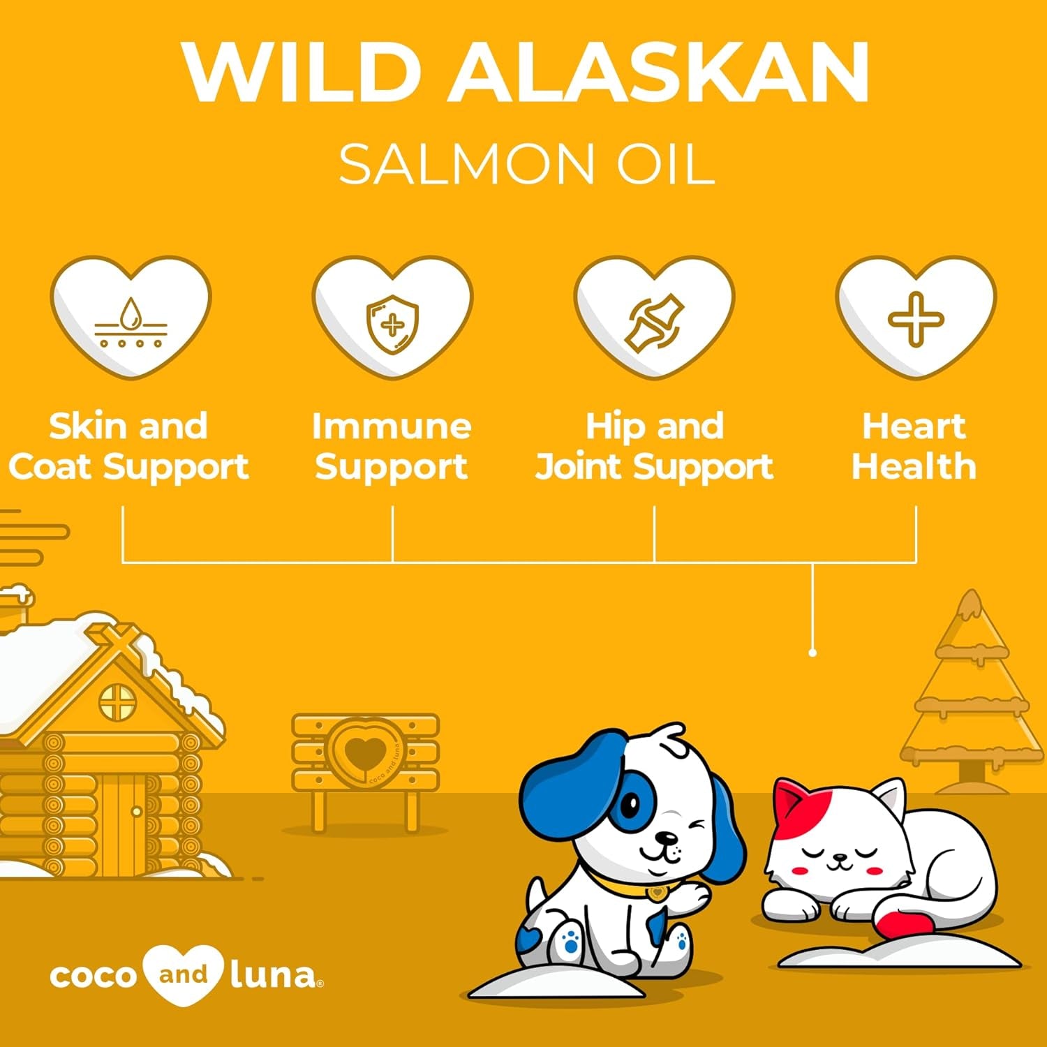 🐾 Coco and Luna Wild Alaskan Salmon Oil – Natural Supplement for Dogs & Cats