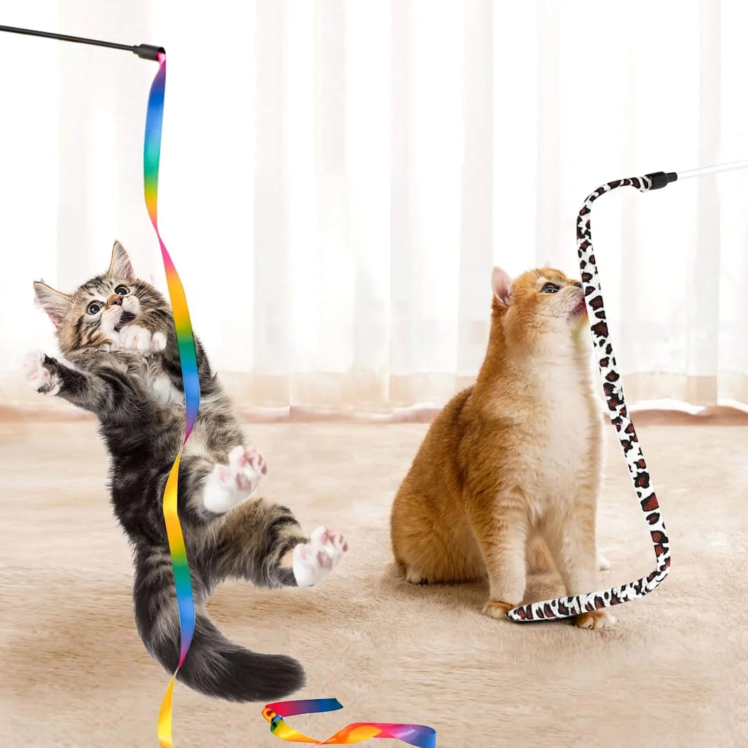 Cat Toys Kitten Toys Bundle 34PCS – Includes Collapsible Cat Tunnel, Catnip Toys, Wand & Feather Teasers