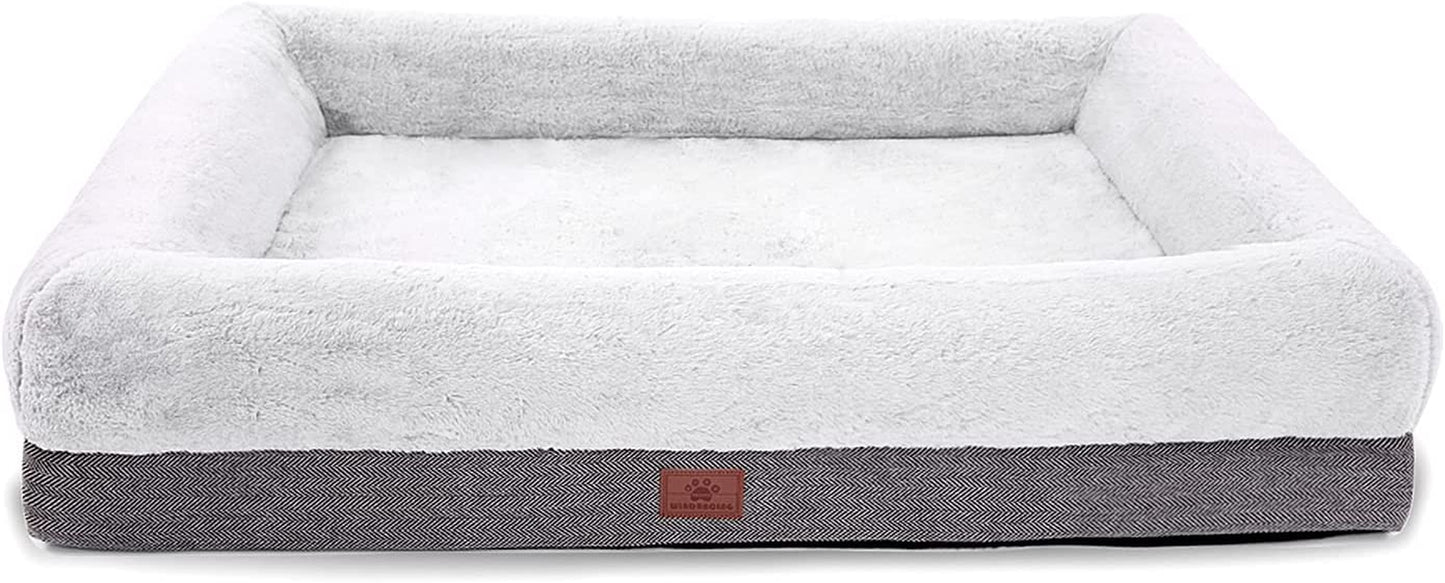 The Snuggly Sumo Slumber Station: Extra-Large Plush Dog Couch with Bolster Armrests for the Pampered Pup, Removable Cover for Easy Cleaning, and No-Skid Bottom for When They Get Groovy!