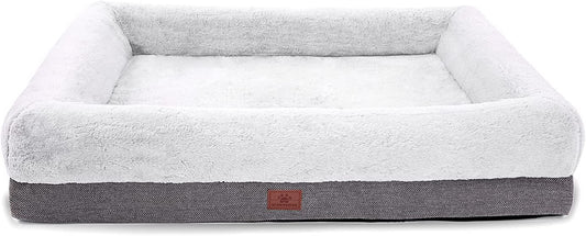 The Snuggly Sumo Slumber Station: Extra-Large Plush Dog Couch with Bolster Armrests for the Pampered Pup, Removable Cover for Easy Cleaning, and No-Skid Bottom for When They Get Groovy!